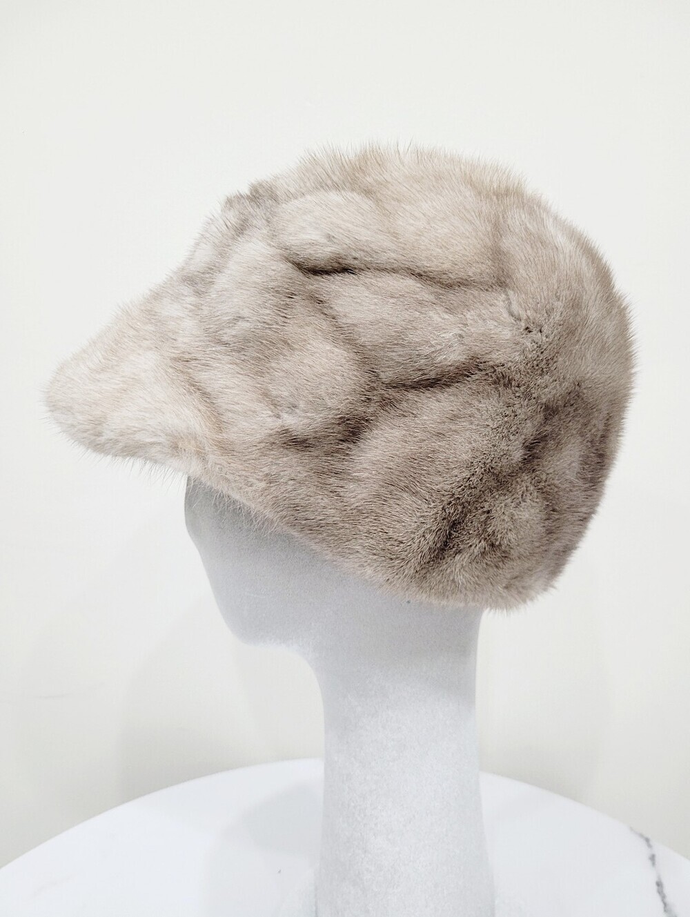 Vintage 90s Rabbit Fur Light Brown Winter Hat